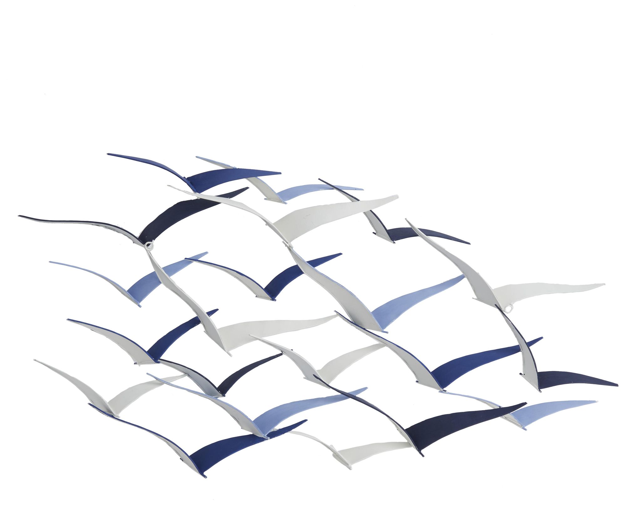 Blue Metal Coastal Wall Decor, 48" x 3" x 25"