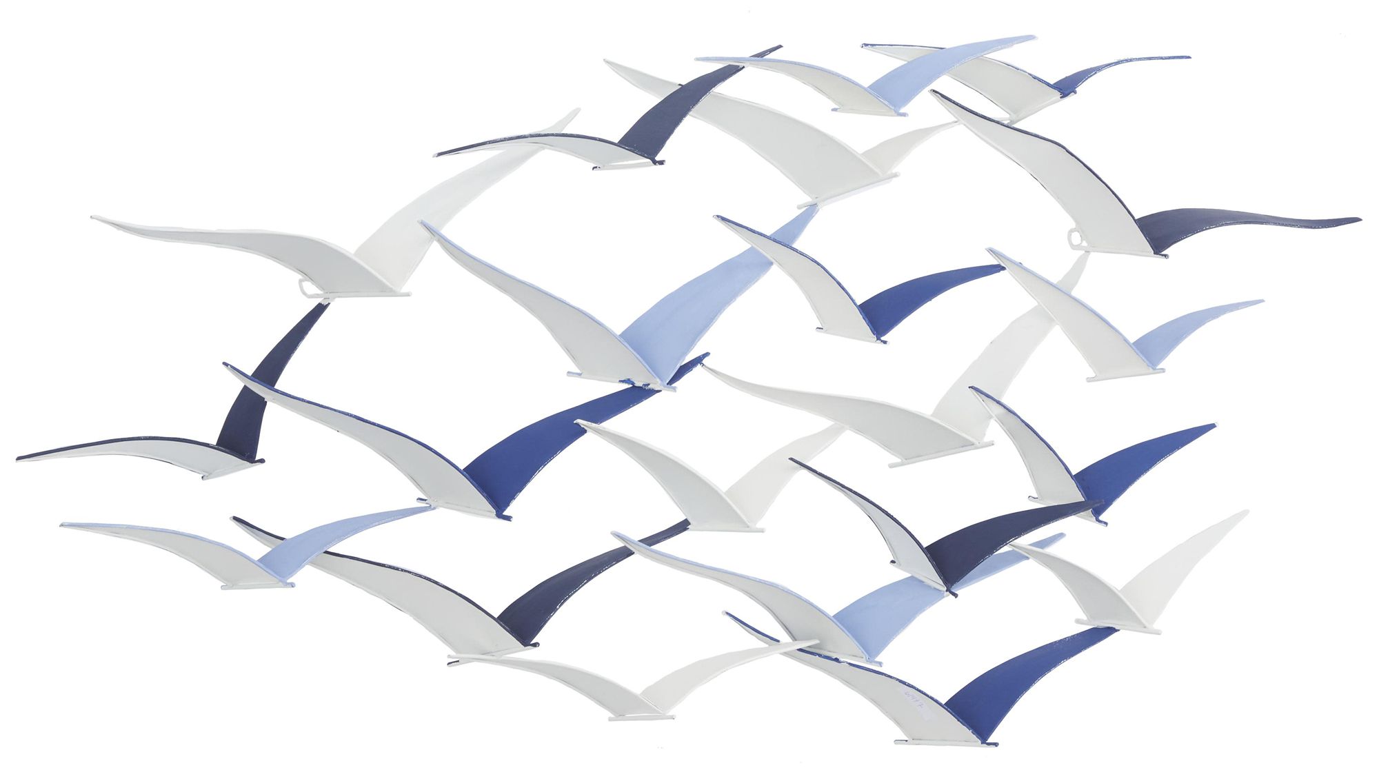Blue Metal Coastal Wall Decor, 48" x 3" x 25"