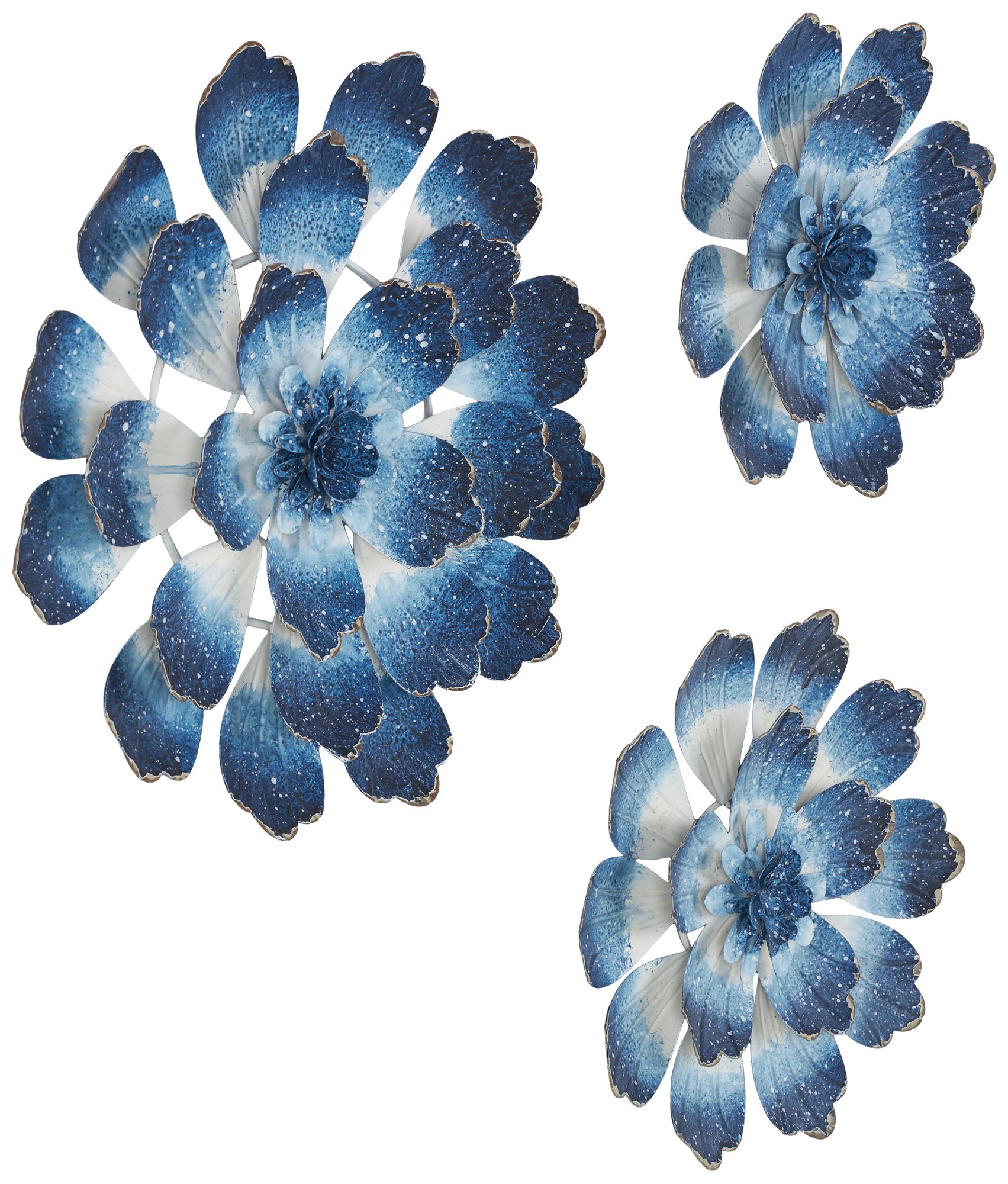 Image 6 Blue Metal Coastal Wall Decor, S/3 18", 12", 11"H more views