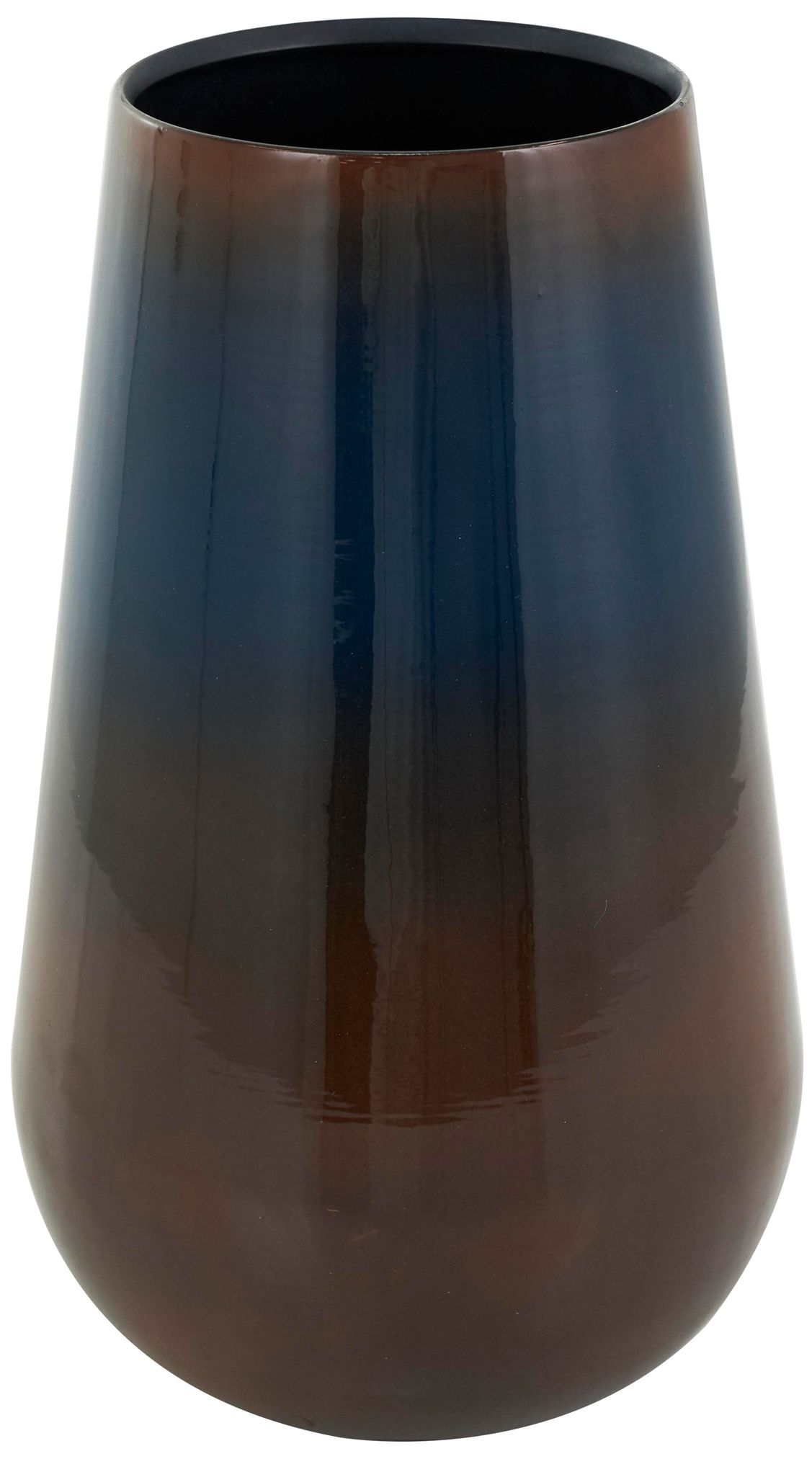 Image 2 Blue Metal Contemporary Vase, 7" x 7" x 12"