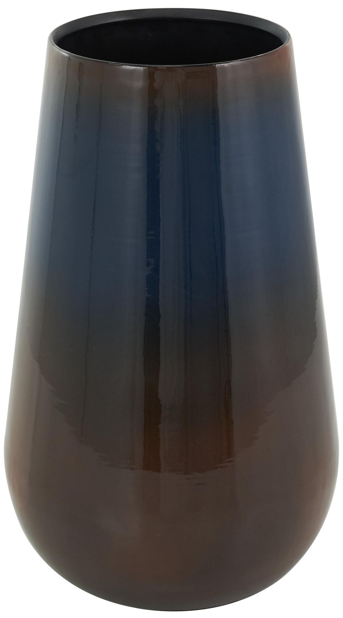 Image 5 Blue Metal Contemporary Vase, 7" x 7" x 12" more views