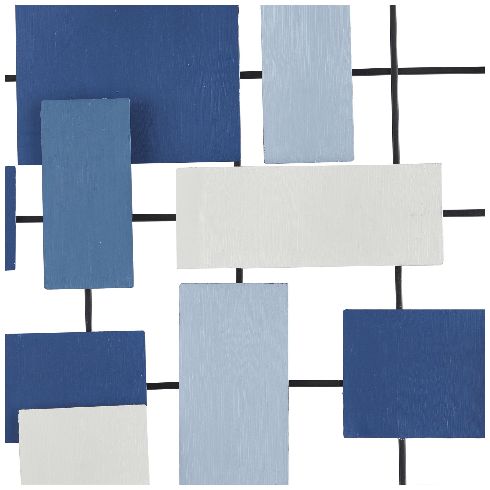 Image 3 Blue Metal Contemporary Wall Decor, 29" x 2" x 30" more views