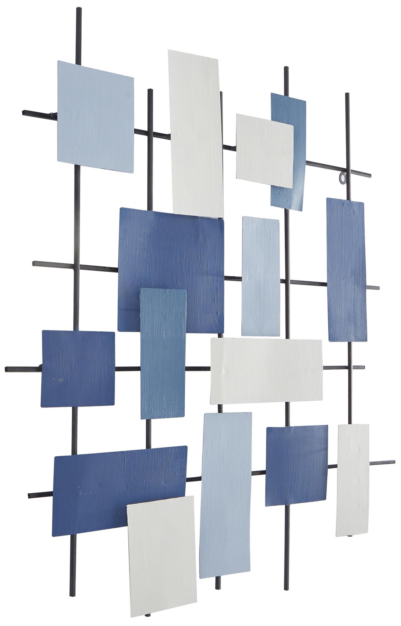 Image 5 Blue Metal Contemporary Wall Decor, 29" x 2" x 30" more views