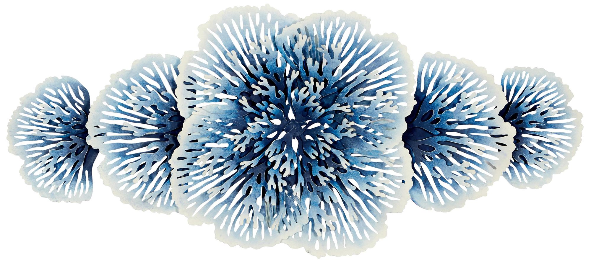 Image 2 Blue Metal Contemporary Wall Decor, 38" x 3" x 16"