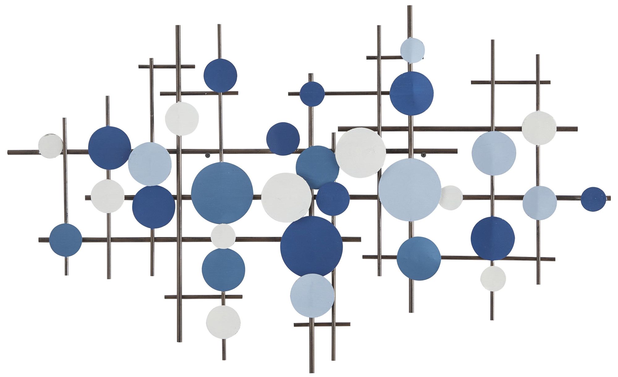 Image 2 Blue Metal Contemporary Wall Decor, 39" x 1" x 23"