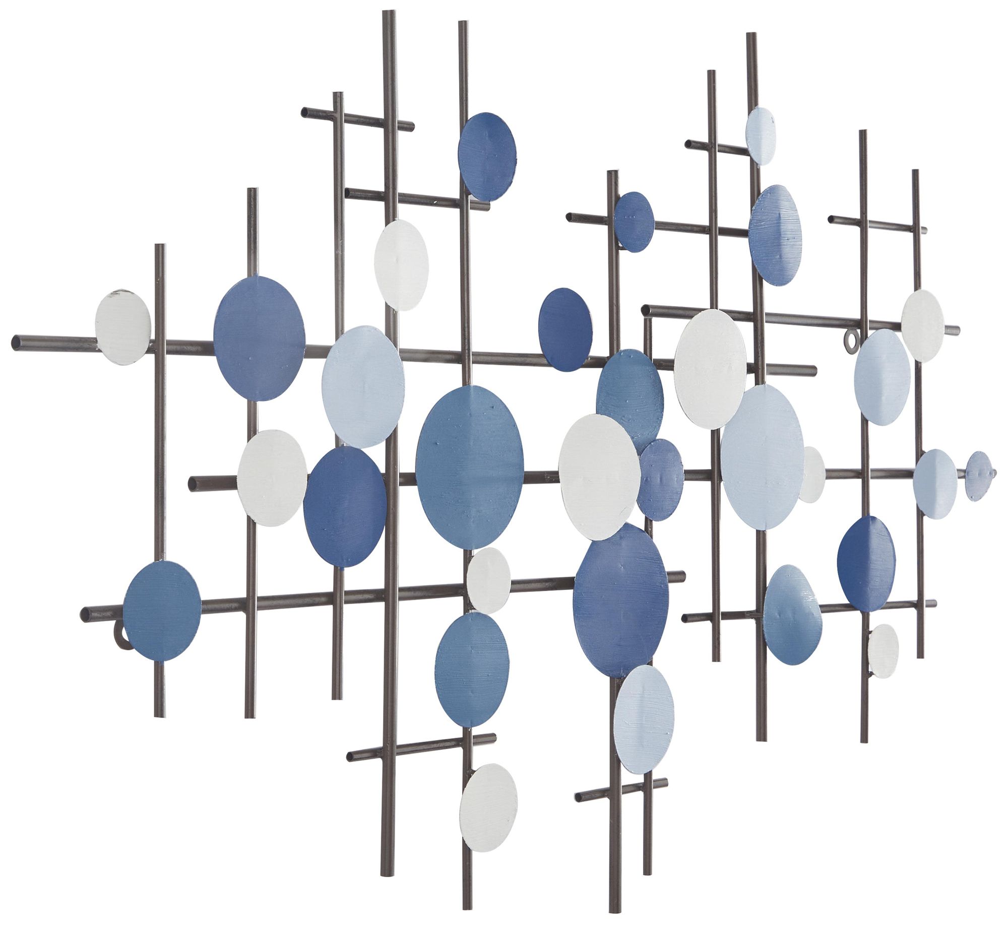 Image 5 Blue Metal Contemporary Wall Decor, 39" x 1" x 23" more views