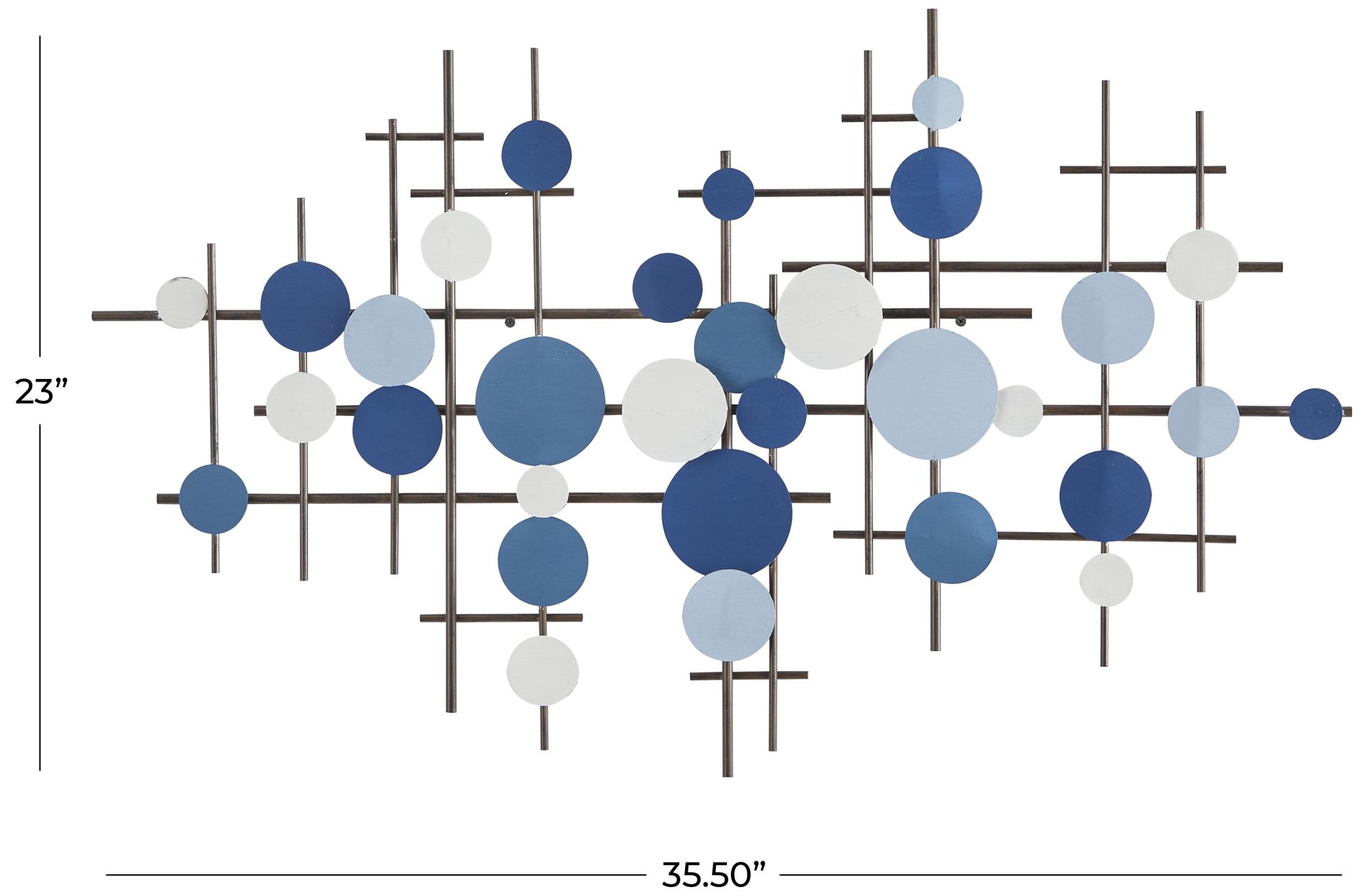 Image 6 Blue Metal Contemporary Wall Decor, 39" x 1" x 23" more views