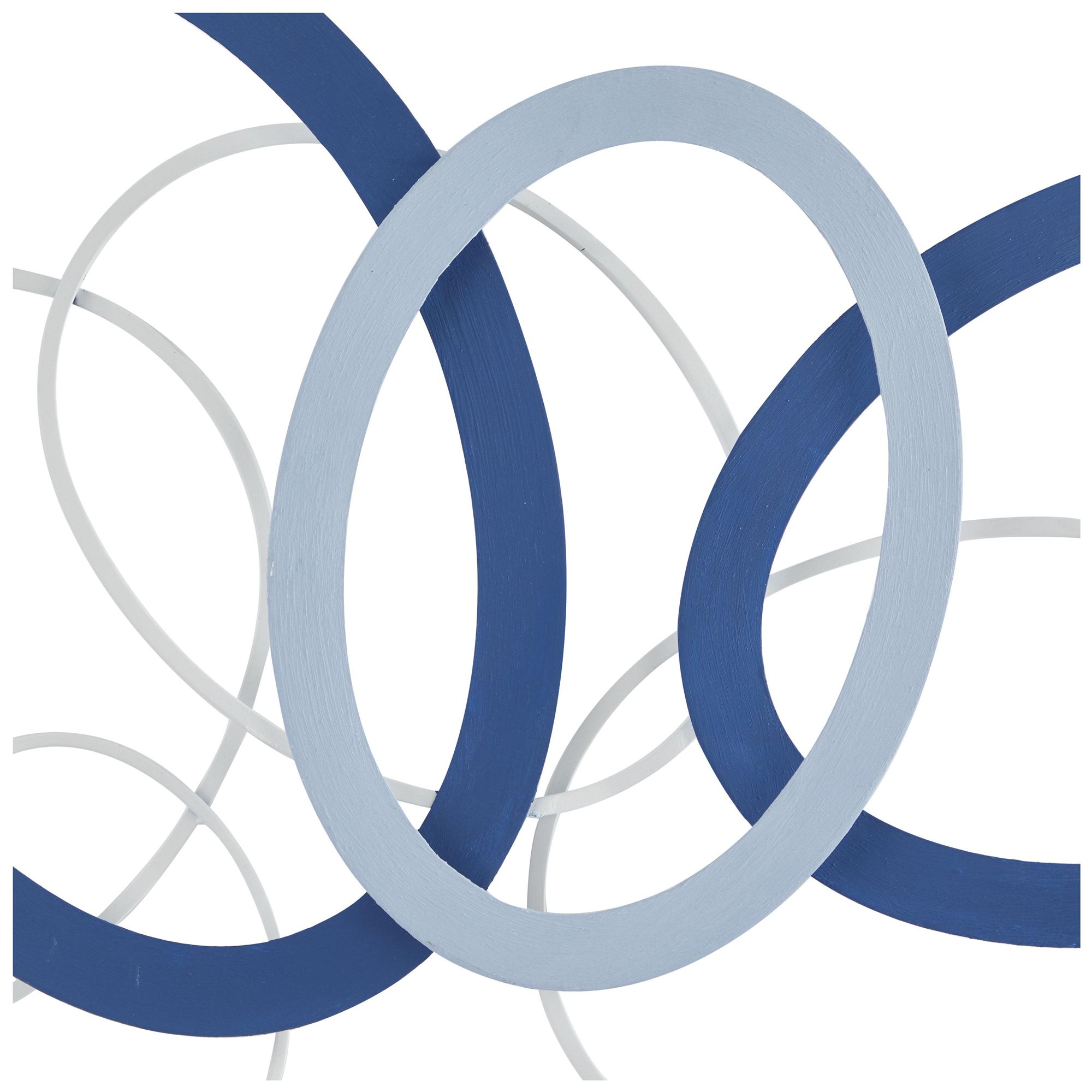 Image 3 Blue Metal Contemporary Wall Decor, 43" x 2" x 22" more views