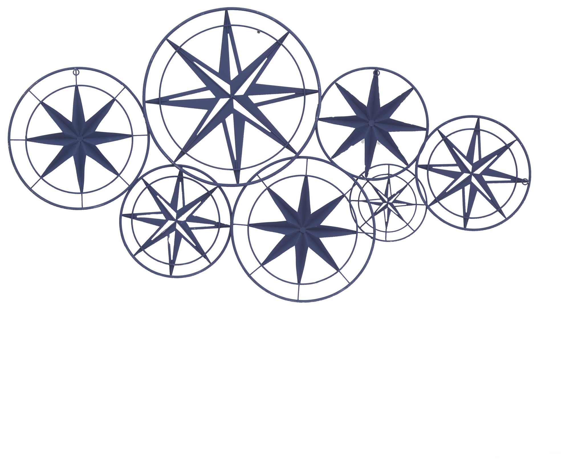 Image 5 Blue Metal Contemporary Wall Decor, 48" x 1" x 26" more views