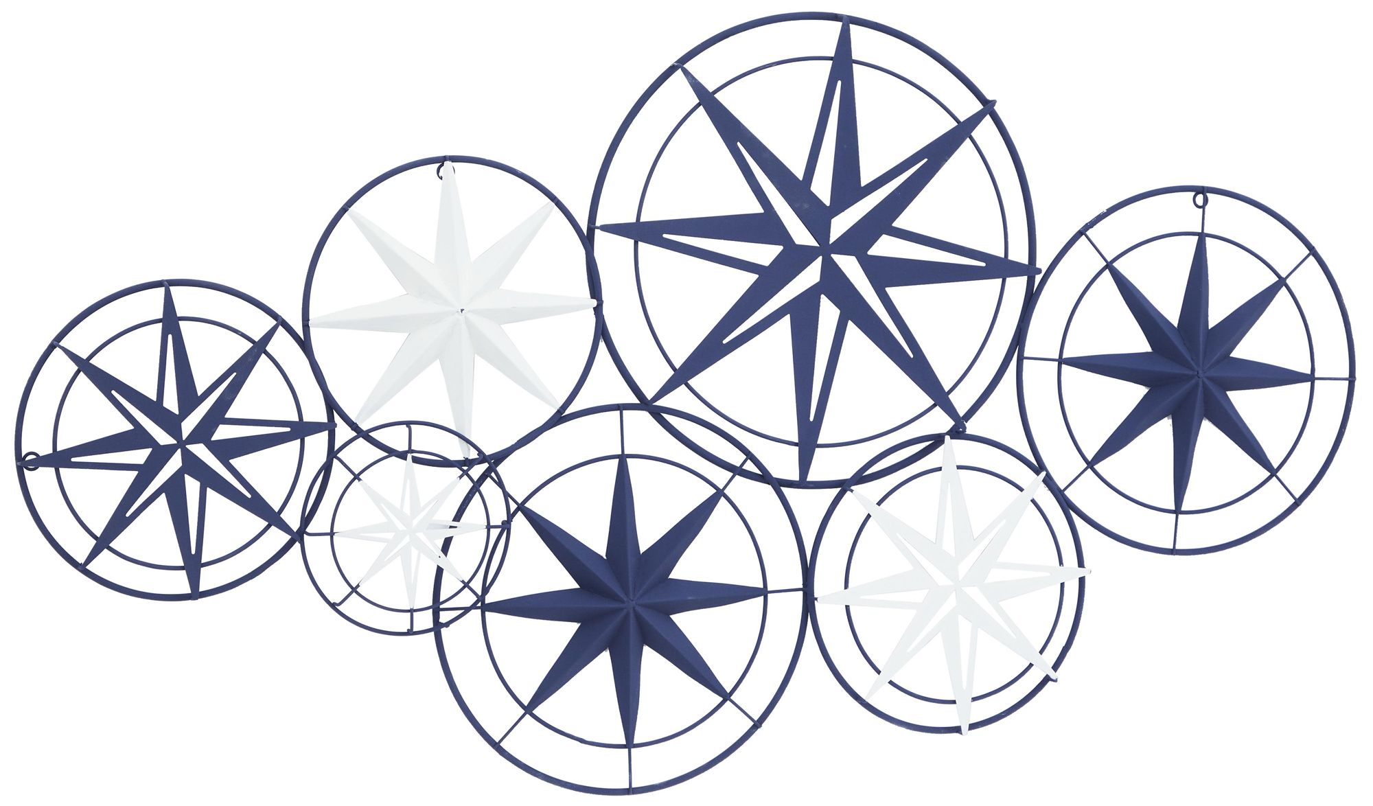 Image 6 Blue Metal Contemporary Wall Decor, 48" x 1" x 26" more views