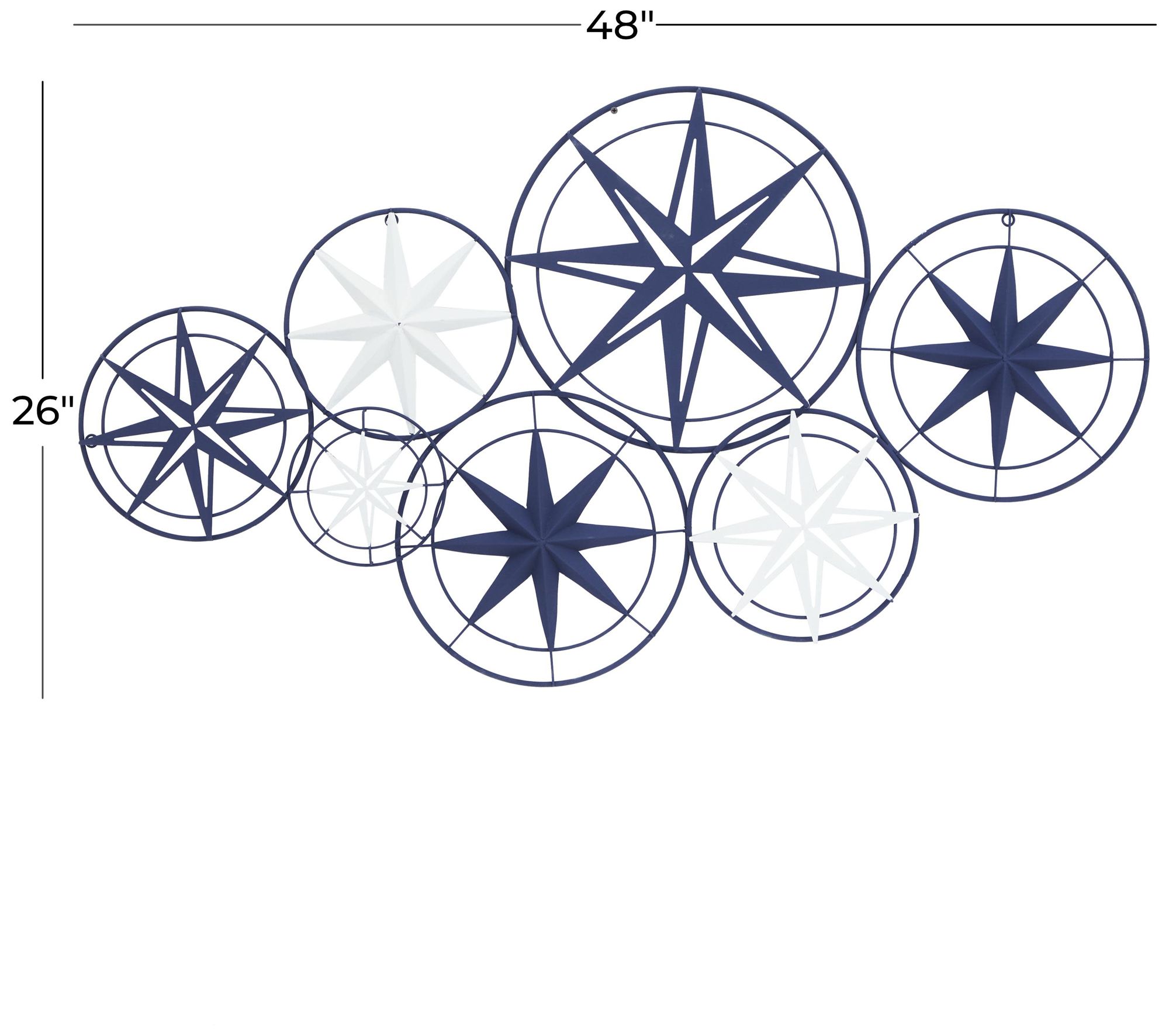 Image 7 Blue Metal Contemporary Wall Decor, 48" x 1" x 26" more views