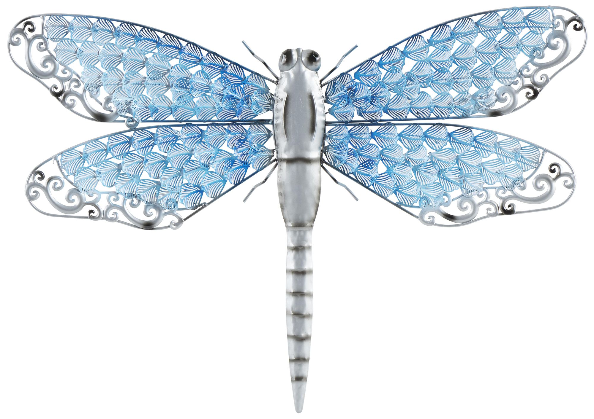 Image 2 Blue Metal Eclectic Wall Decor, 25" x 1" x 16"