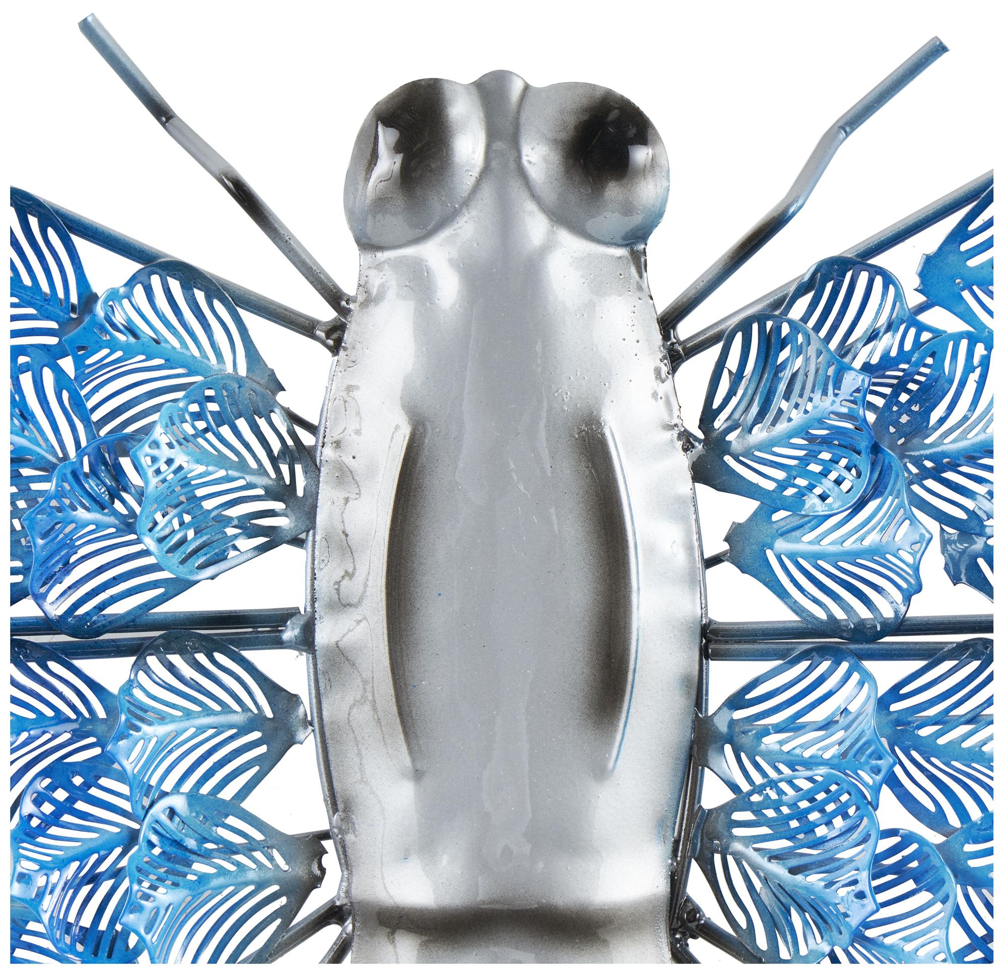 Image 3 Blue Metal Eclectic Wall Decor, 25" x 1" x 16" more views