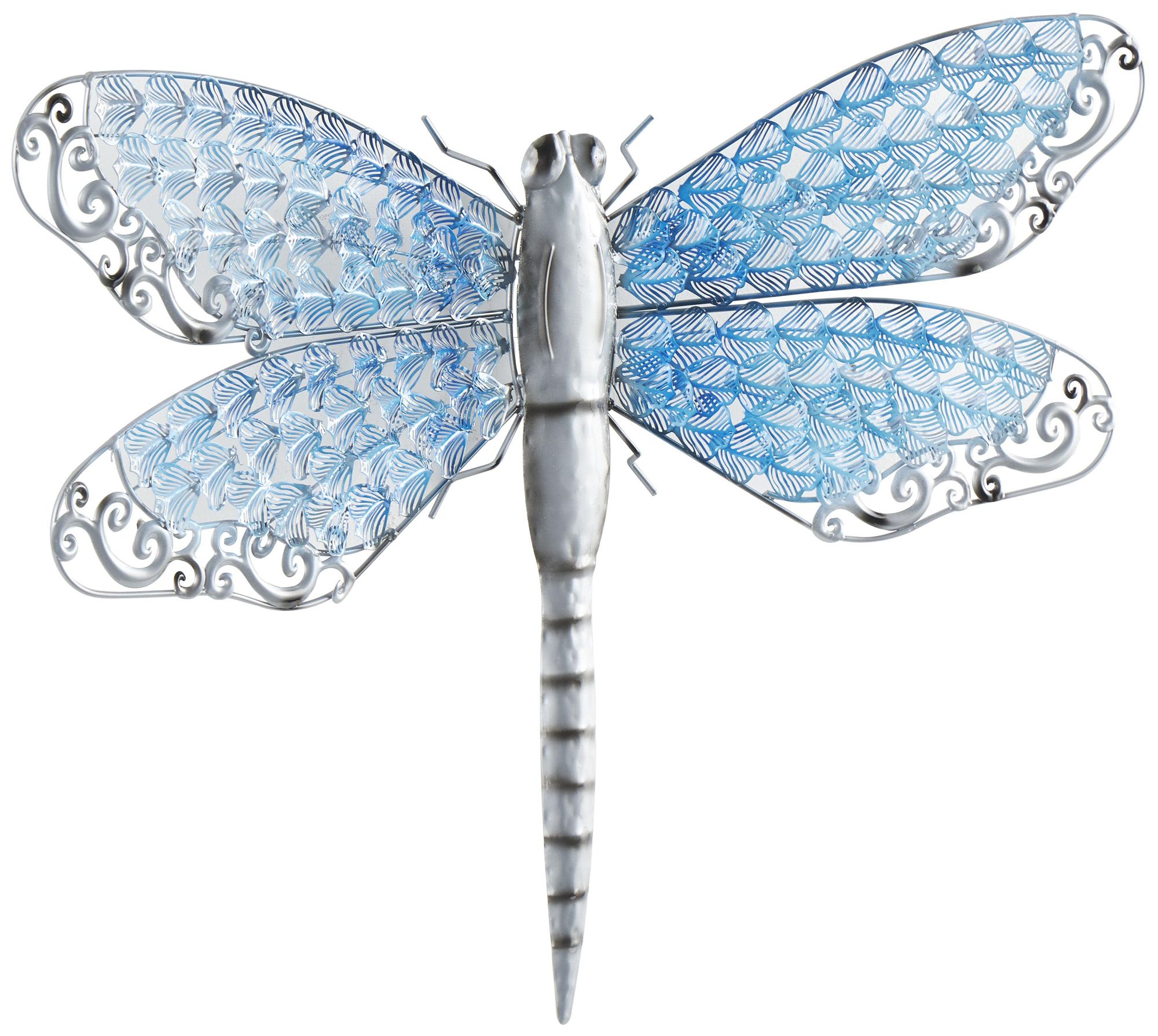 Image 6 Blue Metal Eclectic Wall Decor, 25" x 1" x 16" more views