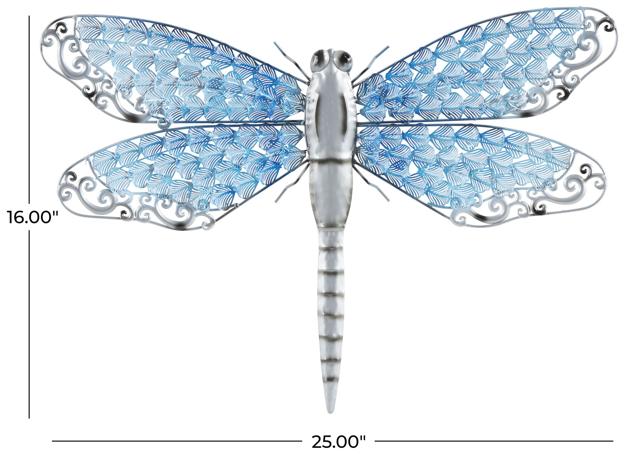 Image 7 Blue Metal Eclectic Wall Decor, 25" x 1" x 16" more views