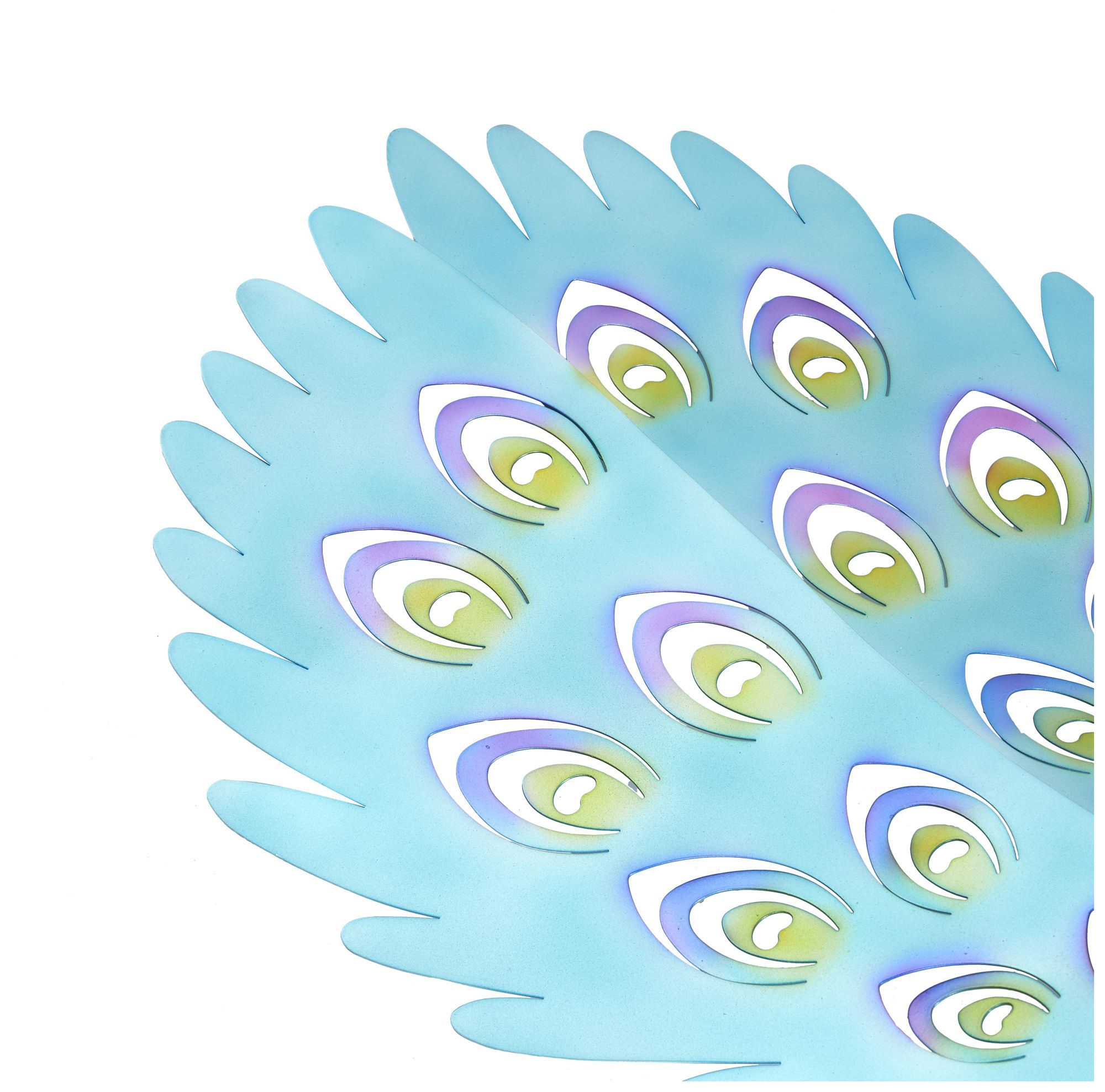 Image 3 Blue Metal French Country Garden Sculpture, 17" x 46" x 21" more views