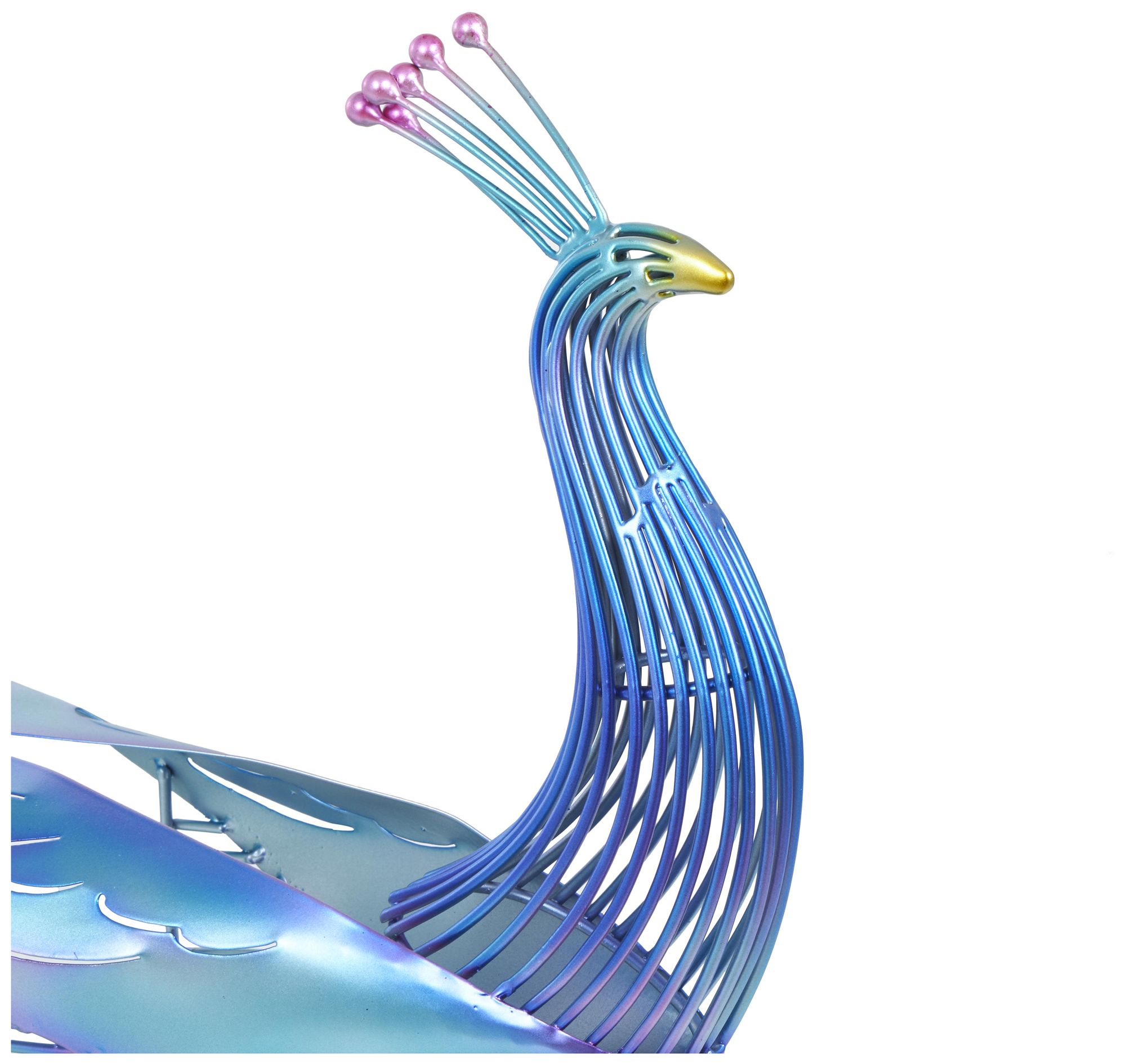 Image 4 Blue Metal French Country Garden Sculpture, 17" x 46" x 21" more views