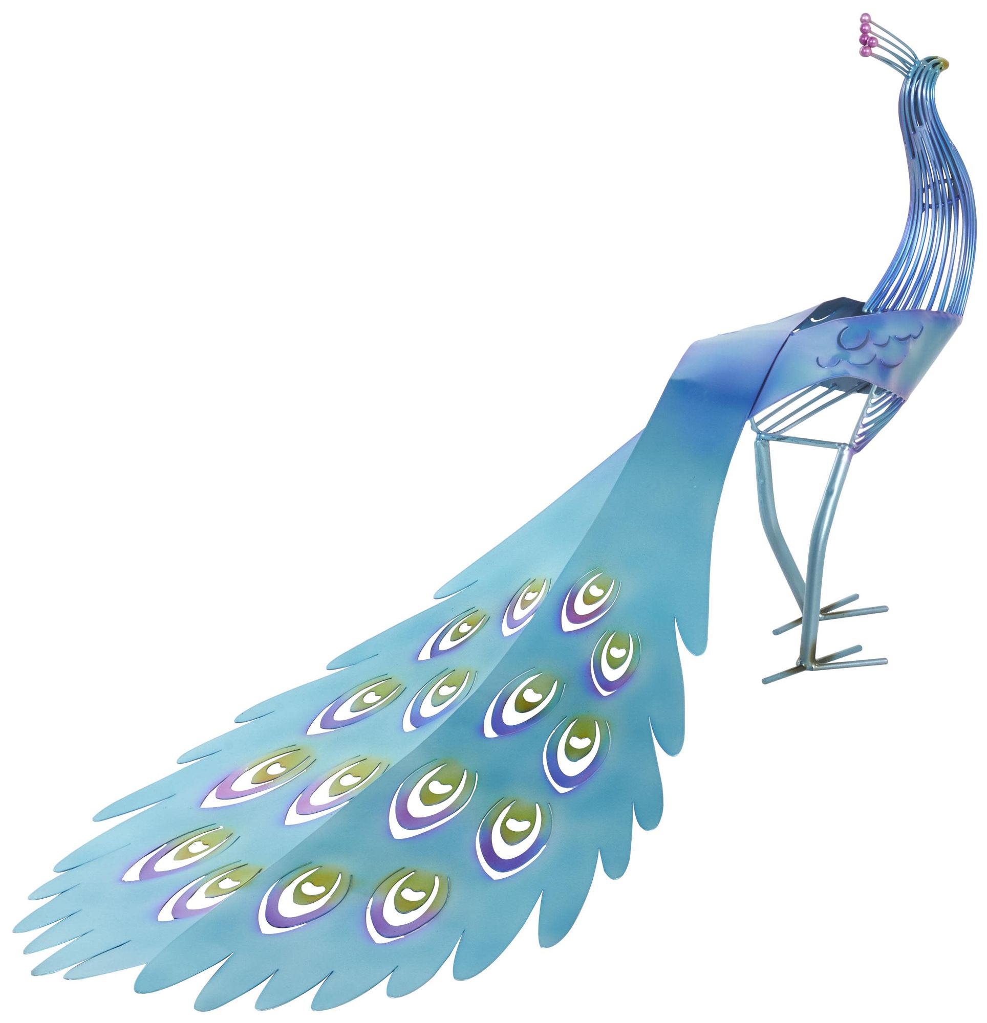 Image 5 Blue Metal French Country Garden Sculpture, 17" x 46" x 21" more views