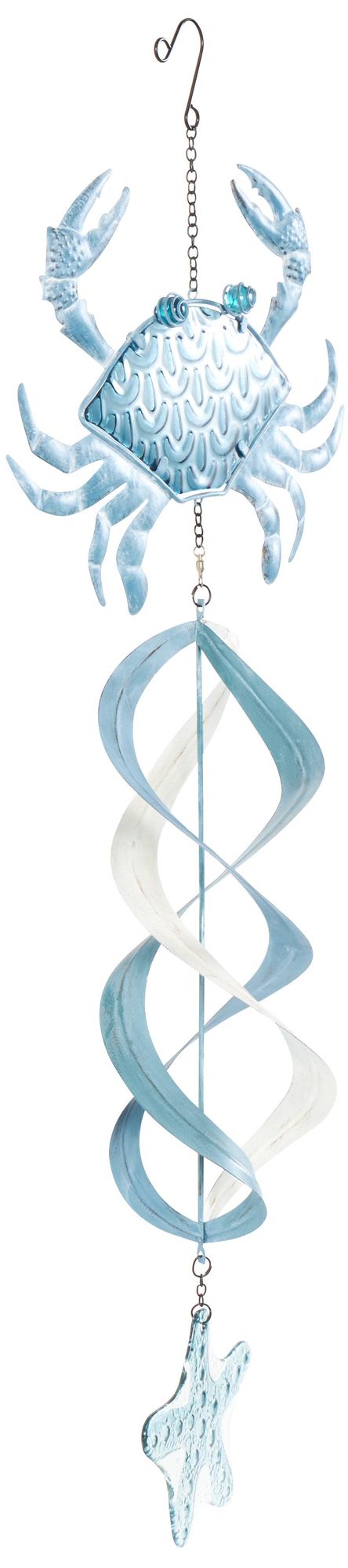 Blue Metal Nautical Windchime, 12" x 5" x 32"