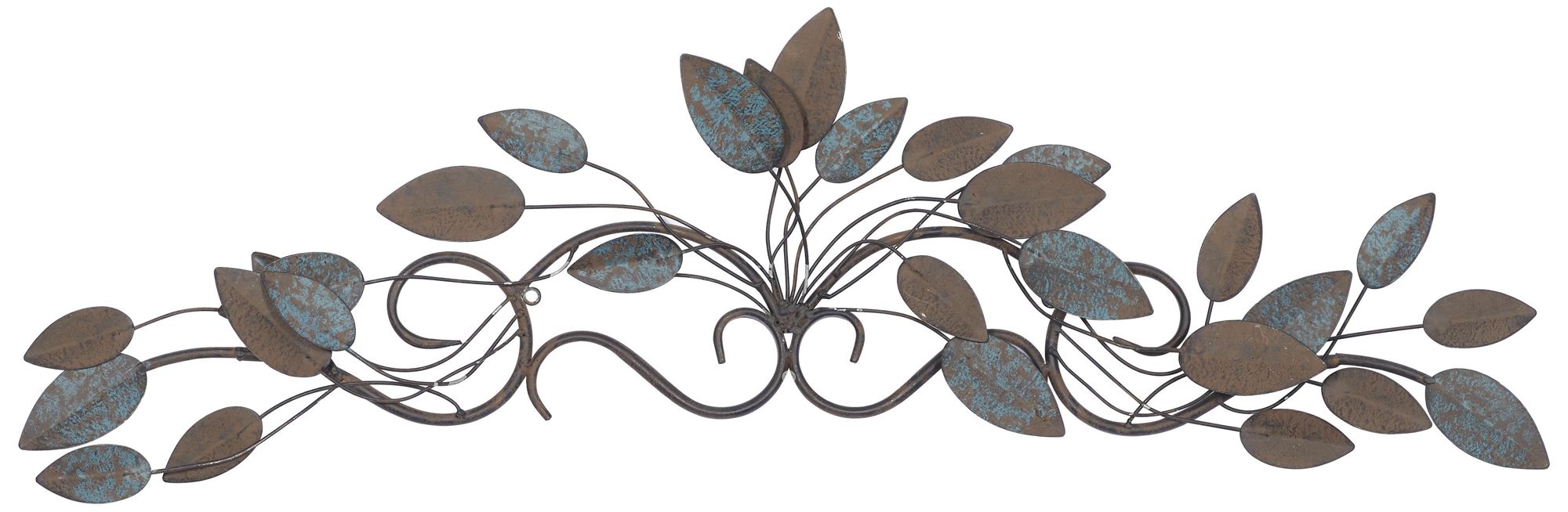 Image 2 Blue Metal Traditional Wall Decor, 35" x 2" x 10"