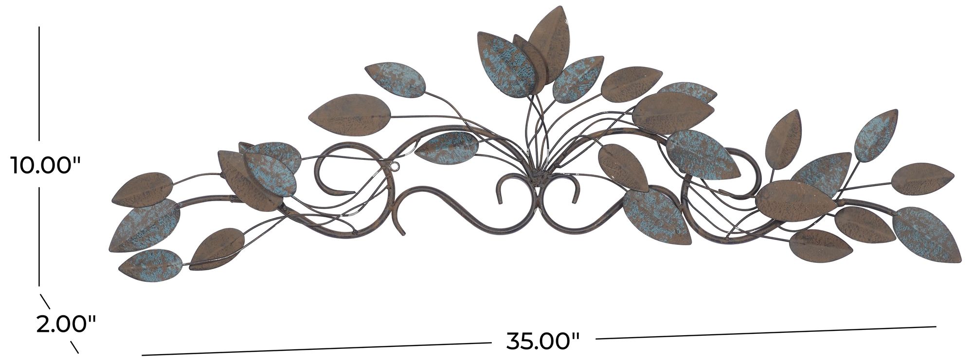 Image 7 Blue Metal Traditional Wall Decor, 35" x 2" x 10" more views