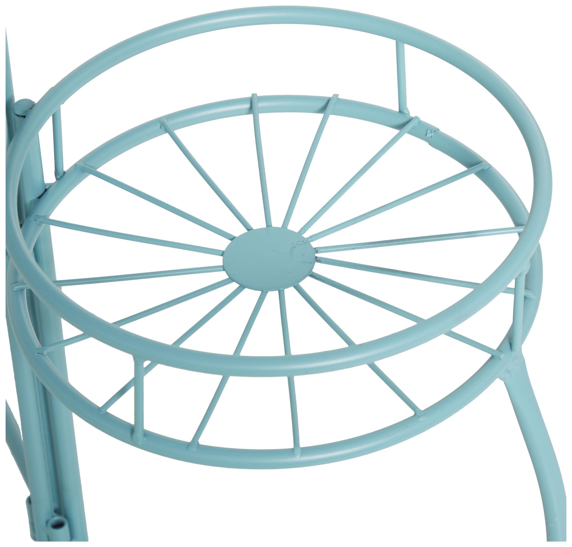 Image 3 Blue Metal Transitional Plantstand, 19" x 18" x 21" more views