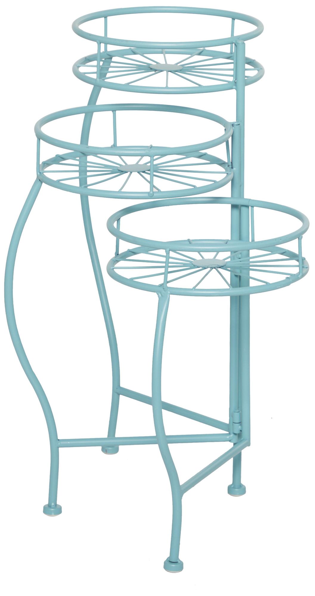 Image 6 Blue Metal Transitional Plantstand, 19" x 18" x 21" more views