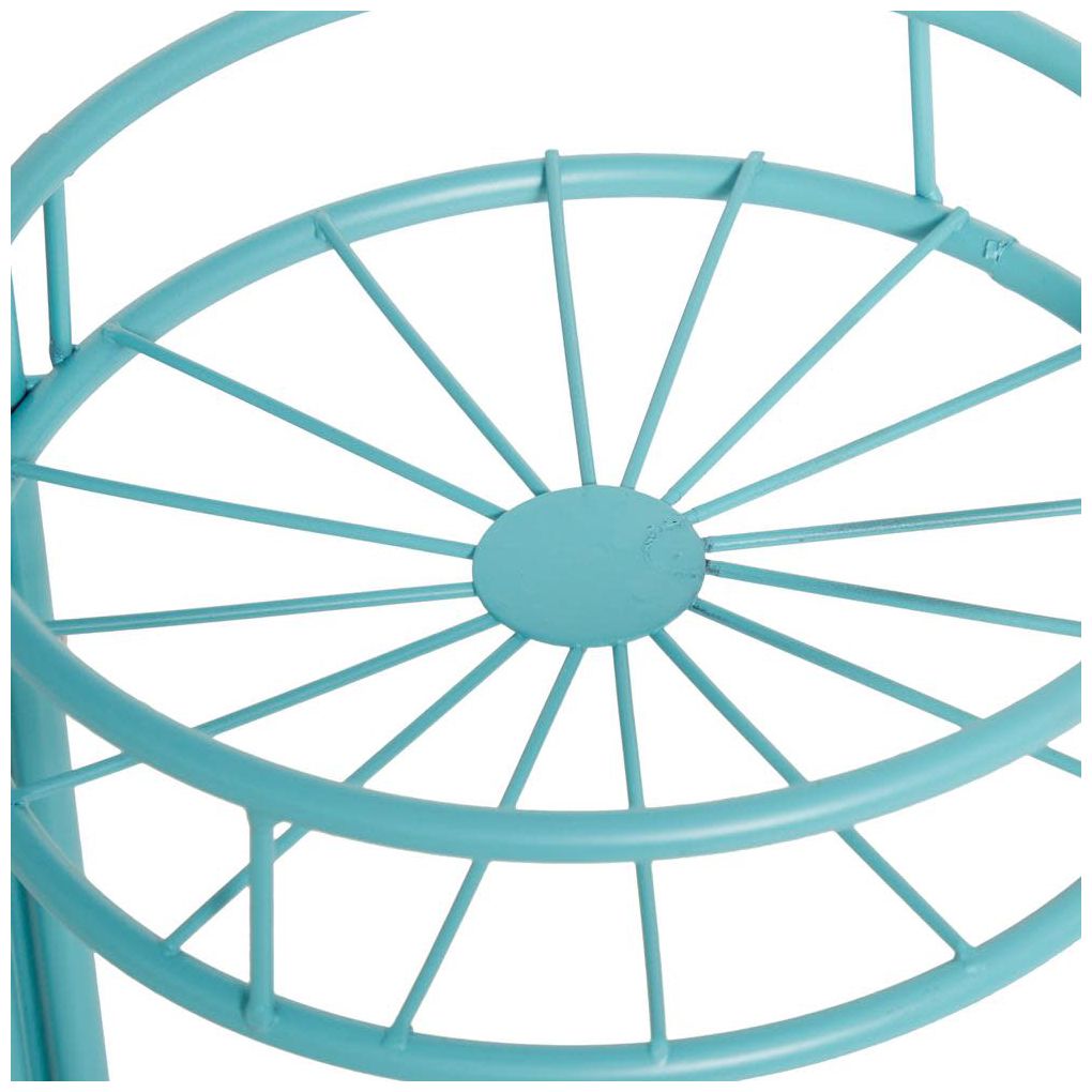 Blue Metal Transitional Plantstand, 19" x 18" x 21"