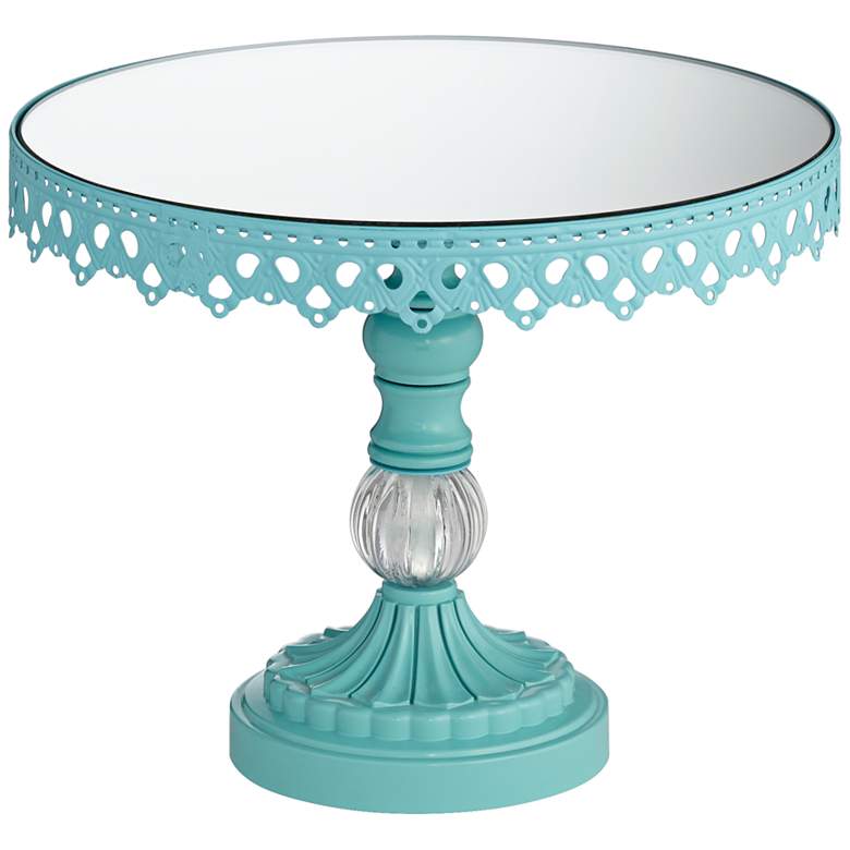Image 1 Blue Mirror-Top 10 inch Round Cake Stand