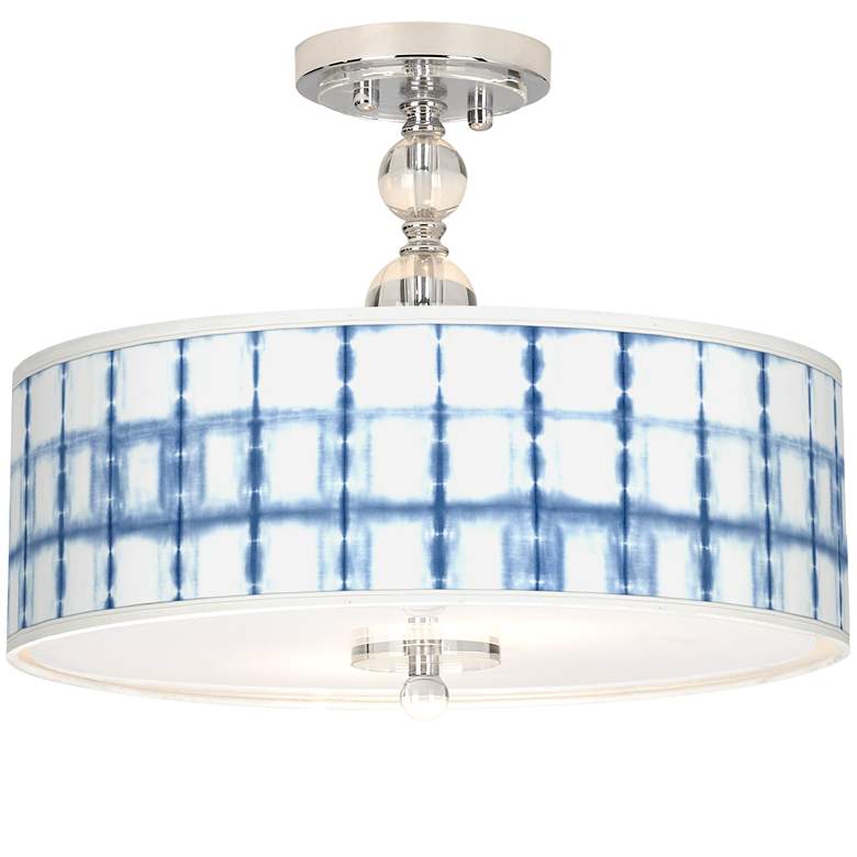 Image 1 Blue Mist Giclee 16 inch Wide Semi-Flush Ceiling Light