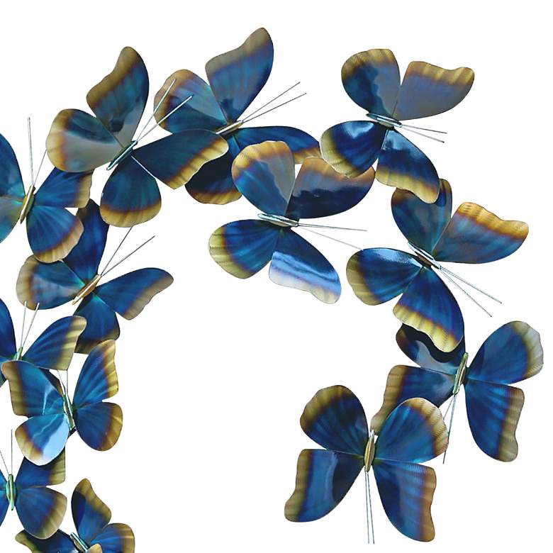 Image 3 Blue Morpho Butterfly 61" Wide Indoor - Outdoor Metal Wall Art more views