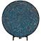 Blue Mosaic Round Metal Plate with Black Easel Stand