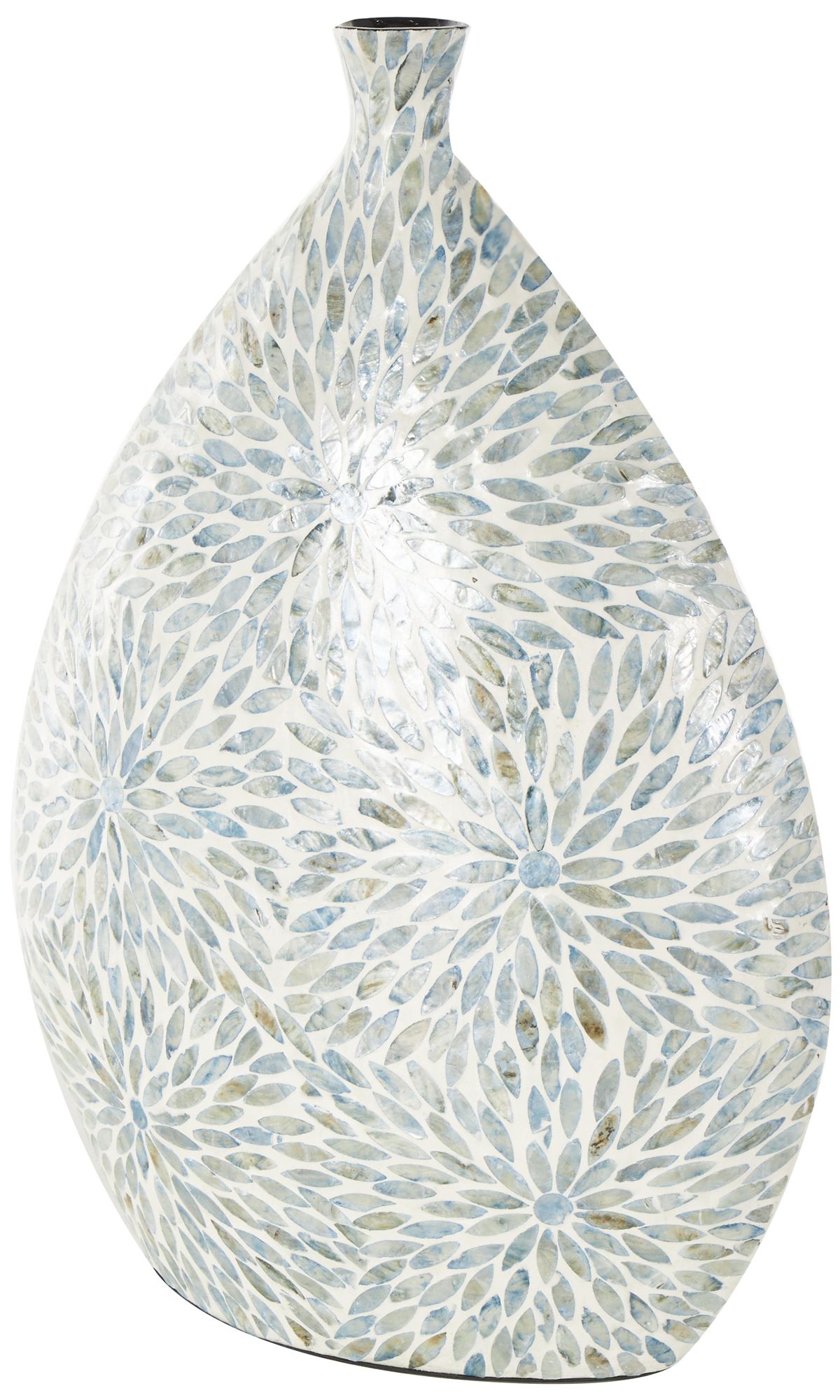 Image 2 Blue Mother of Pearl Shell Contemporary Vase, 17" x 8" x 24"