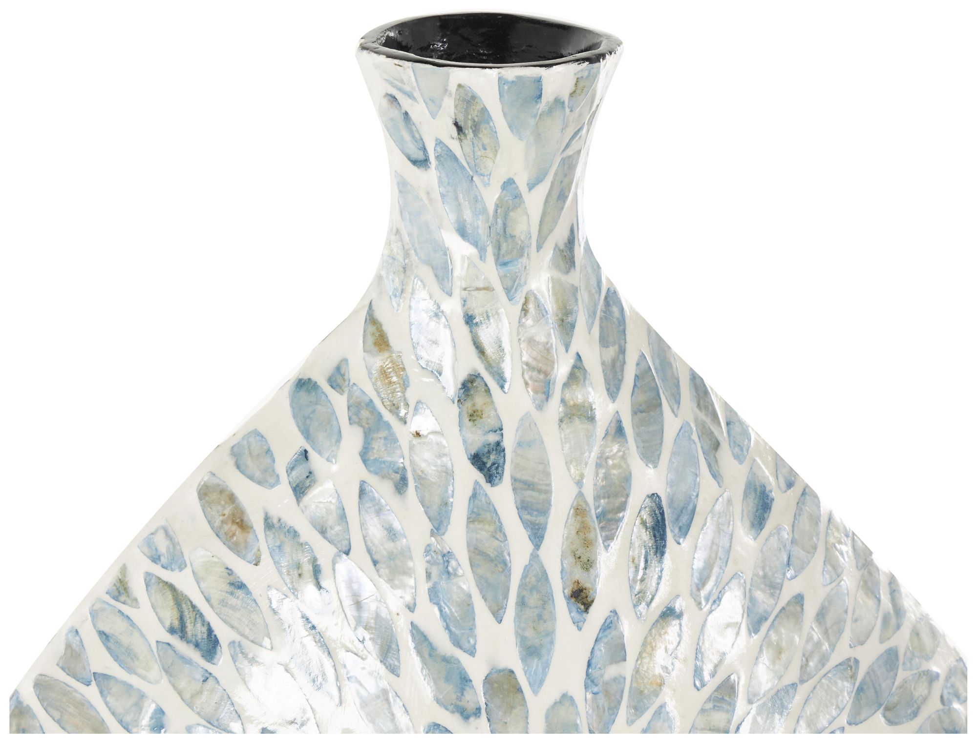 Image 3 Blue Mother of Pearl Shell Contemporary Vase, 17" x 8" x 24" more views