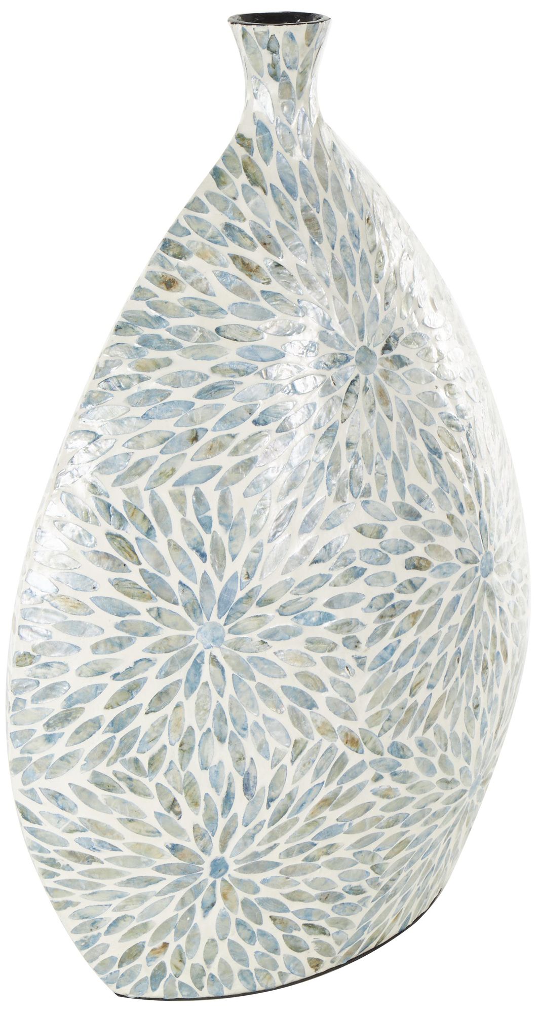 Image 6 Blue Mother of Pearl Shell Contemporary Vase, 17" x 8" x 24" more views