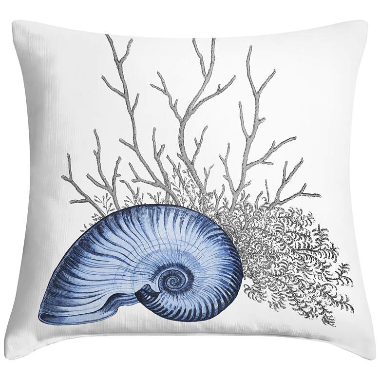 Image 1 Blue Nautilus 18 inch Square Throw Pillow