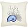 Blue Nautilus Cream Canvas 18" Square Pillow