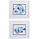 Blue Ocean Fish A 16"W x 14"H Framed Art Set of 2
