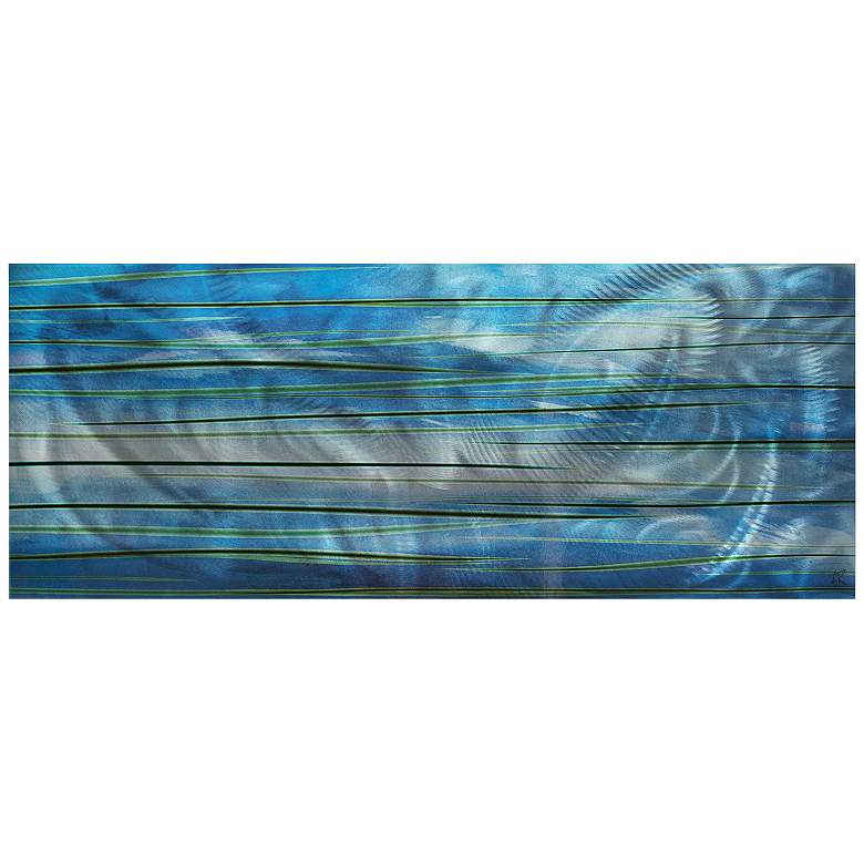 Image 1 Blue Ocean View 48 inch Wide Contemporary Metal Wall Art