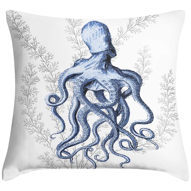 Image 1 Blue Octopus 18" Square Throw Pillow