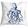Blue Octopus 18" Square Throw Pillow