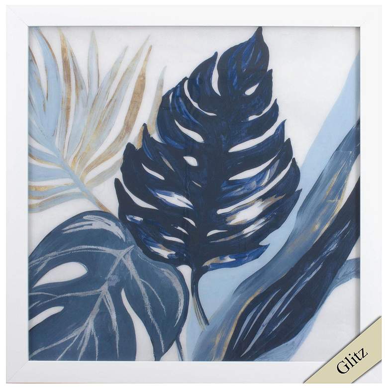 Image 1 Blue Palms I 27"W x 27"H Non-Glass Framed Art