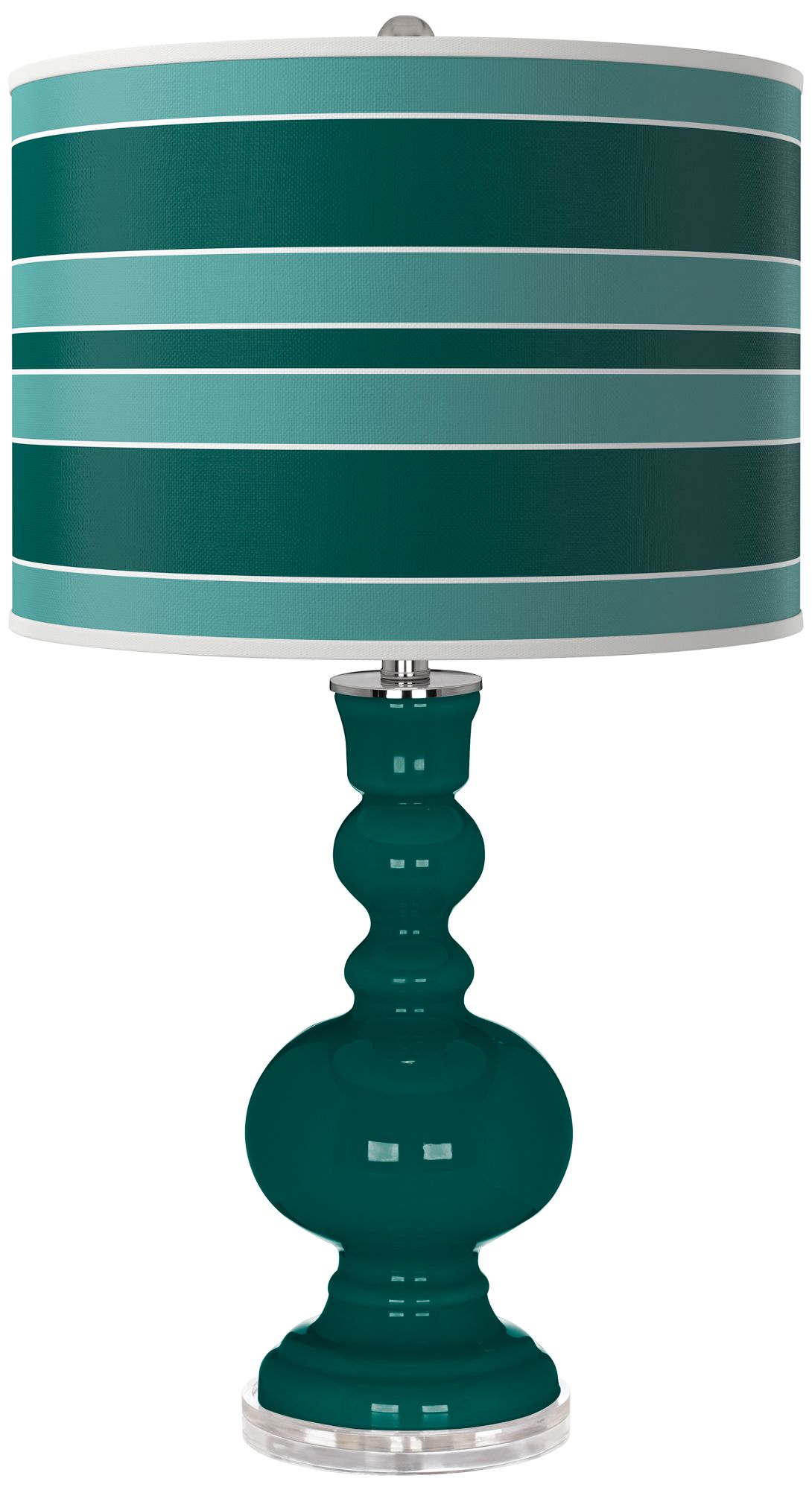 Image Blue Peacock Bold Stripe Apothecary Table Lamp