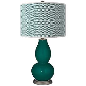 Image1 of Blue Peacock Diamonds Double Gourd Table Lamp