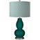 Blue Peacock Diamonds Double Gourd Table Lamp