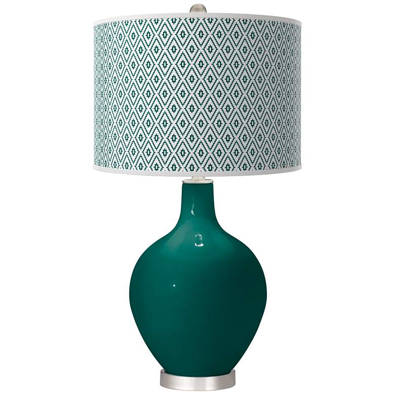 Image 1 Blue Peacock Diamonds Ovo Table Lamp