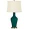 Blue Peacock Fog Linen Shade Anya Table Lamp