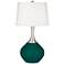 Blue Peacock Fog Linen Shade Spencer Table Lamp