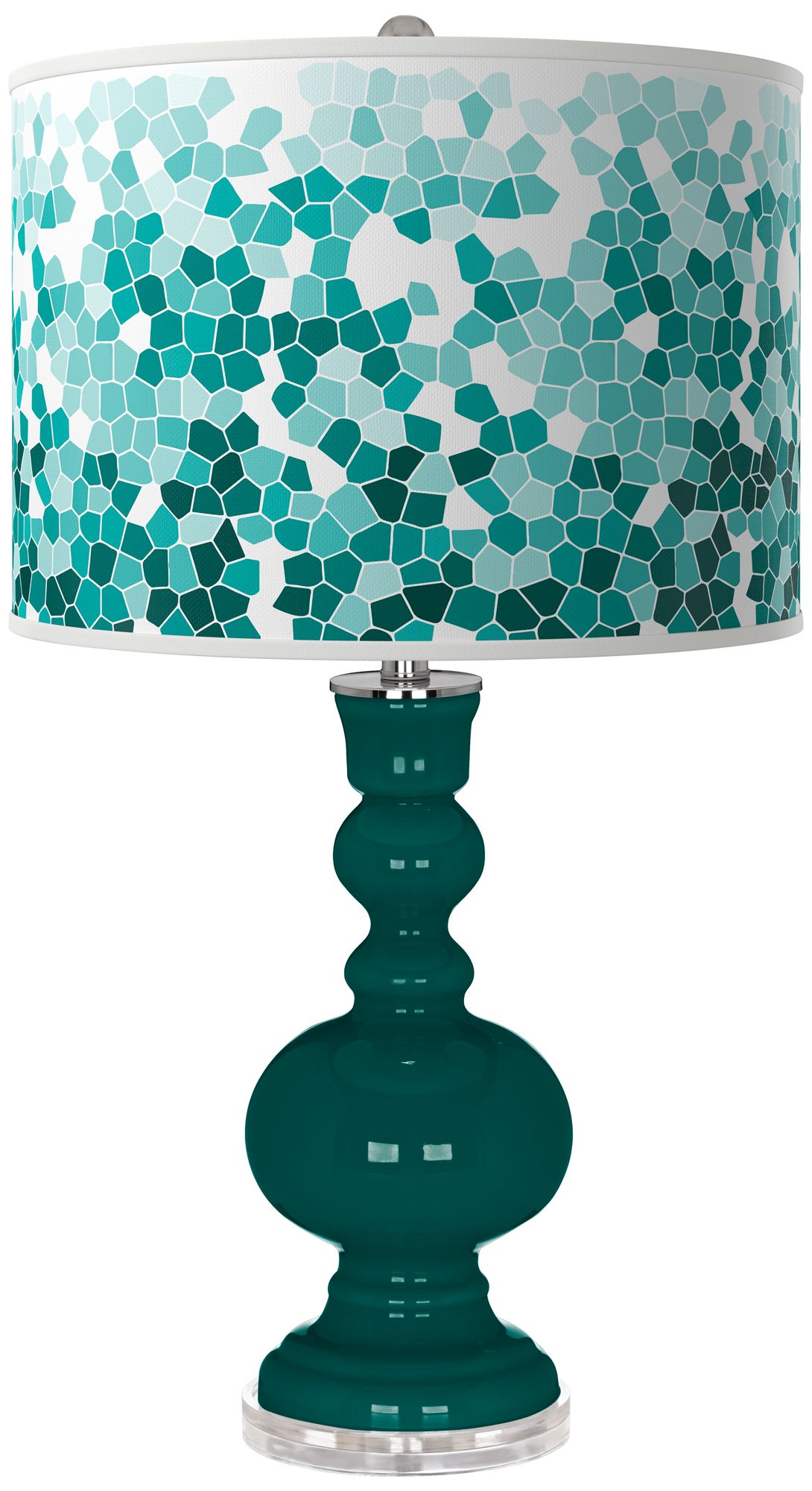 Image Blue Peacock Mosaic Apothecary Table Lamp
