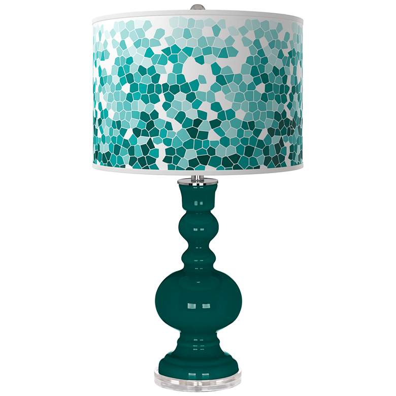 Image 1 Blue Peacock Mosaic Apothecary Table Lamp